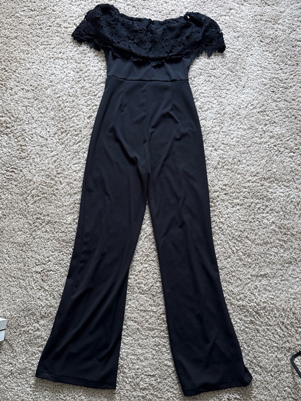 Amazon Black Lace Off-Shoulder Jumpsuit